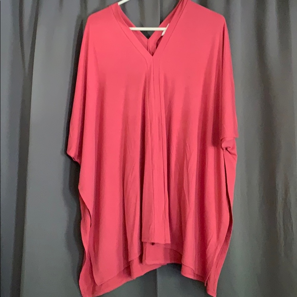 Coral colored poncho shirt